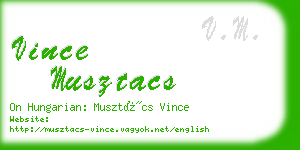 vince musztacs business card